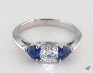 11151W14 | 14k White Gold Three Stone Trillion Shaped Blue Sapphire ...